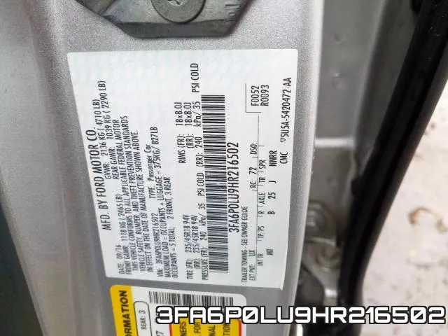 3FA6P0LU9HR216502 фото 2