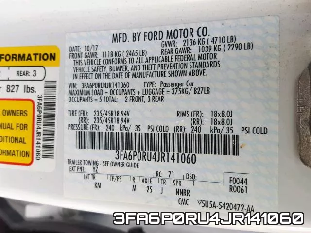 3FA6P0RU4JR141060 фото 2
