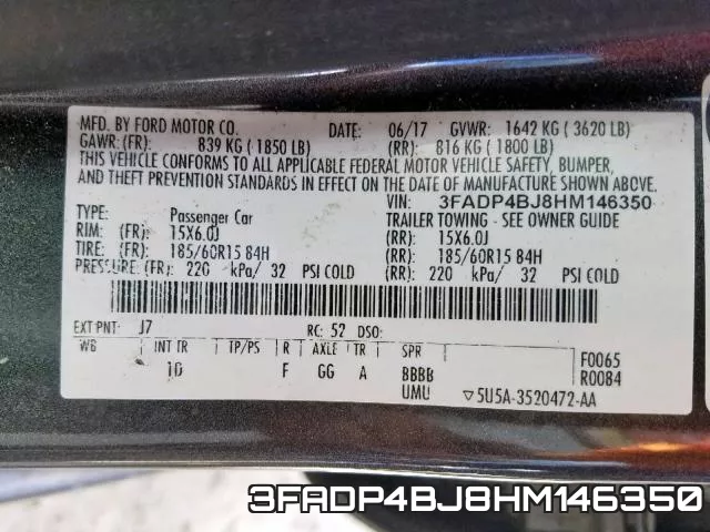3FADP4BJ8HM146350 фото 2