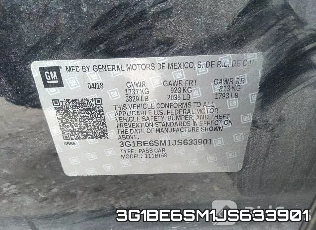3G1BE6SM1JS633901 фото 8