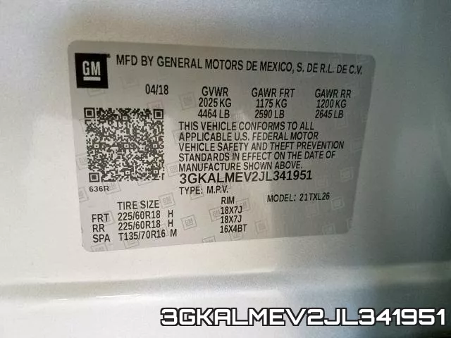 3GKALMEV2JL341951 фото 2
