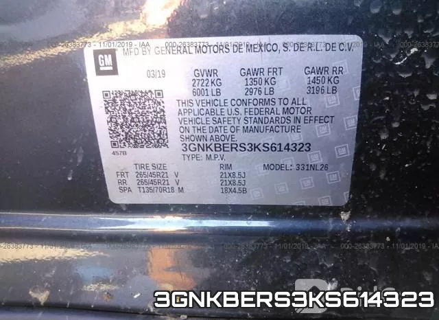 3GNKBERS3KS614323 фото 10