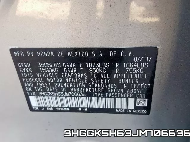 3HGGK5H63JM706636 фото 2