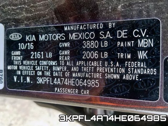 3KPFL4A74HE064985 фото 2