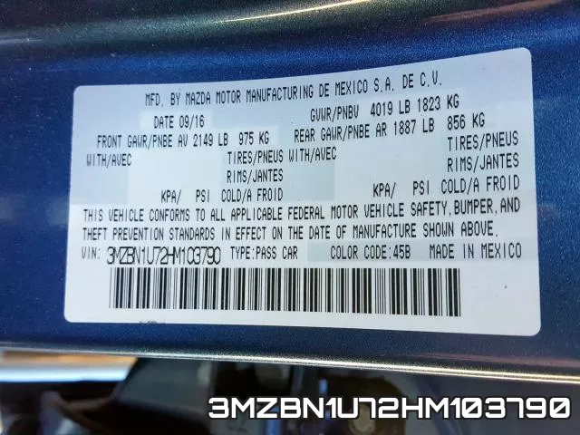 3MZBN1U72HM103790 фото 2