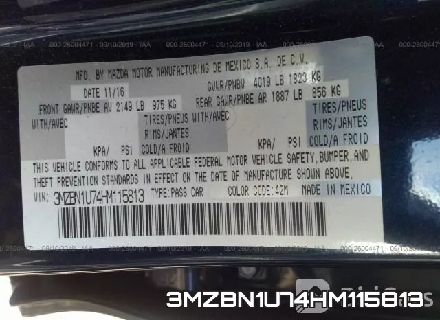 3MZBN1U74HM115813 фото 7