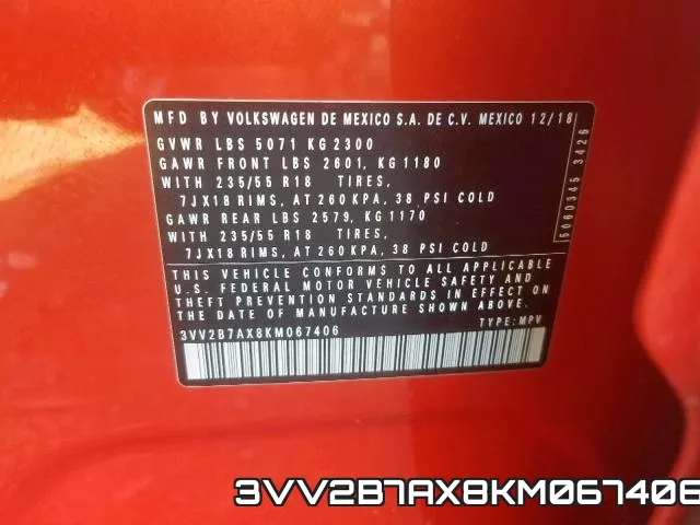 3VV2B7AX8KM067406 фото 2