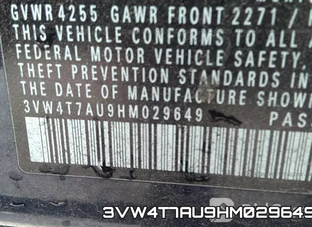 3VW4T7AU9HM029649 фото 9