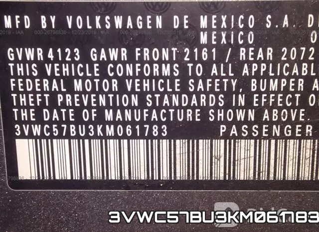 3VWC57BU3KM061783 фото 9