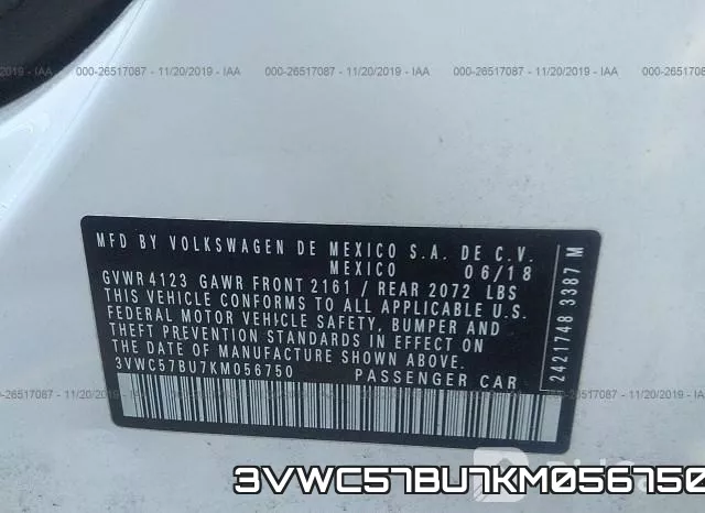 3VWC57BU7KM056750 фото 10
