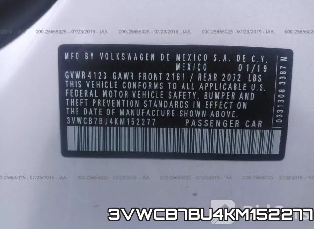 3VWCB7BU4KM152277 фото 10