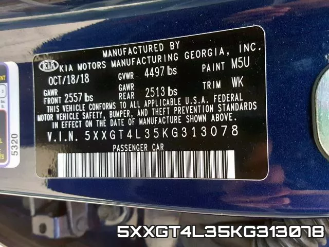 5XXGT4L35KG313078 фото 2