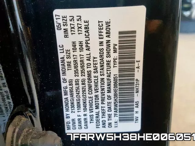 7FARW5H38HE006051 фото 2