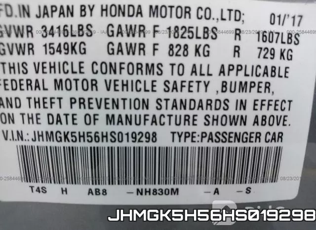 JHMGK5H56HS019298 фото 9