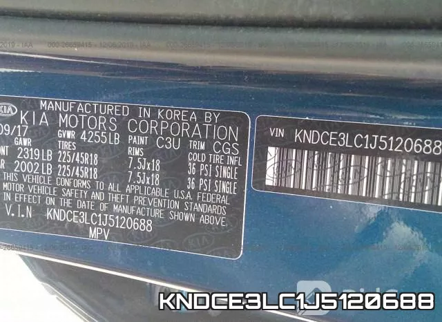 KNDCE3LC1J5120688 фото 8