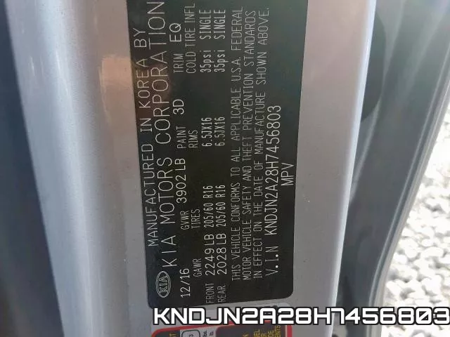 KNDJN2A28H7456803 фото 2