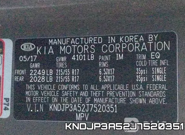 KNDJP3A52J7520351 фото 9
