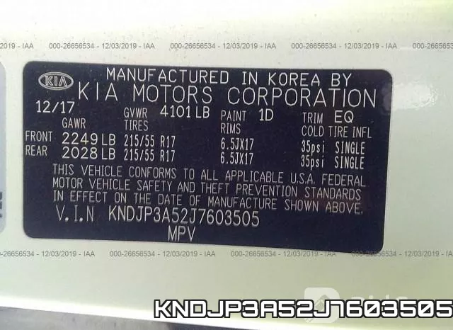 KNDJP3A52J7603505 фото 10
