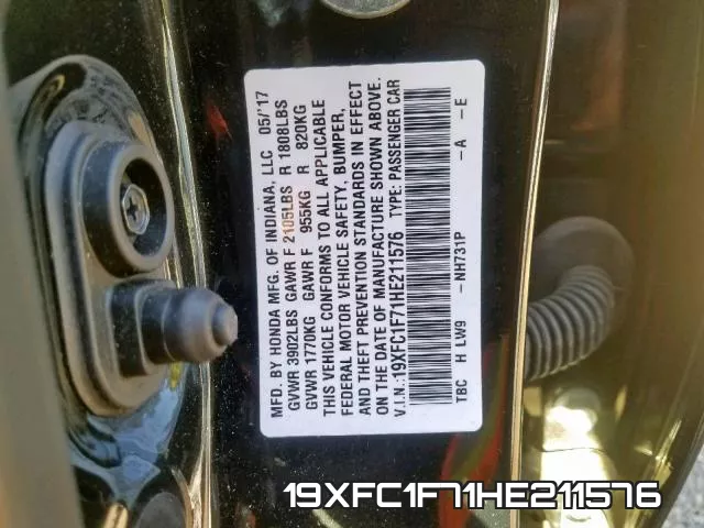 19XFC1F71HE211576 фото 2