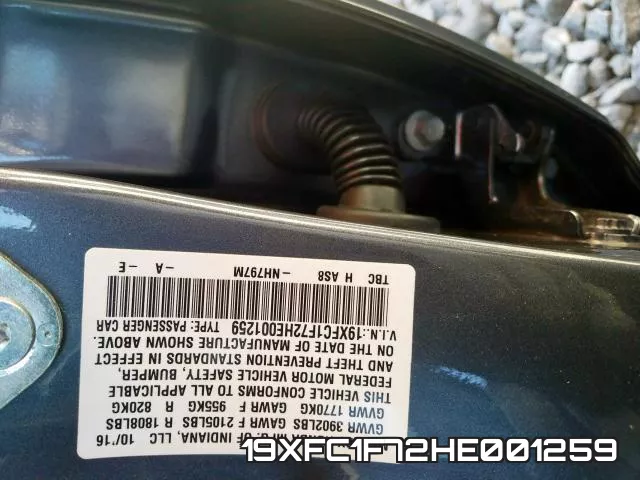 19XFC1F72HE001259 фото 2