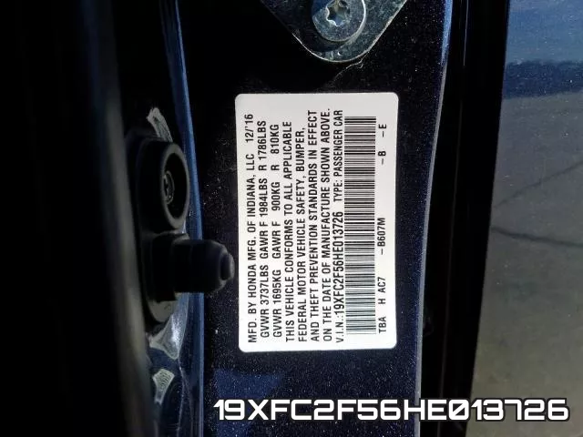 19XFC2F56HE013726 фото 2