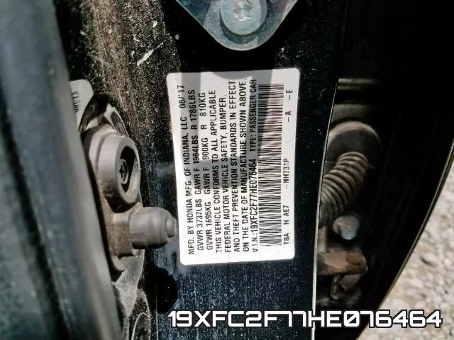 19XFC2F77HE076464 фото 2