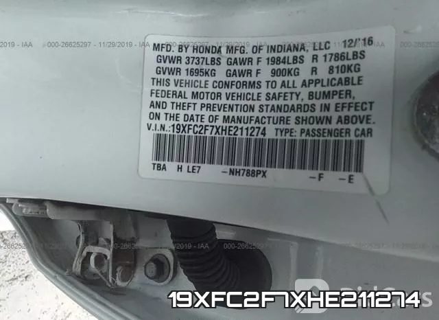 19XFC2F7XHE211274 фото 7