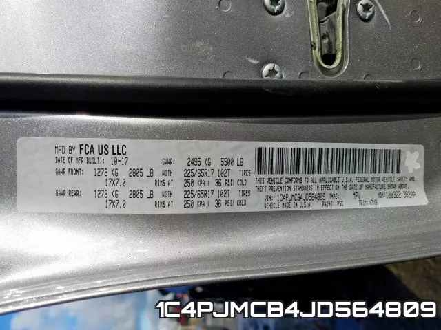 1C4PJMCB4JD564809 фото 2