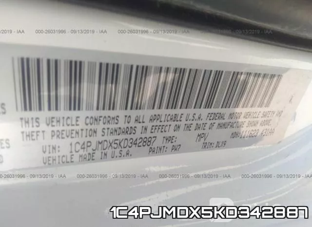 1C4PJMDX5KD342887 фото 7