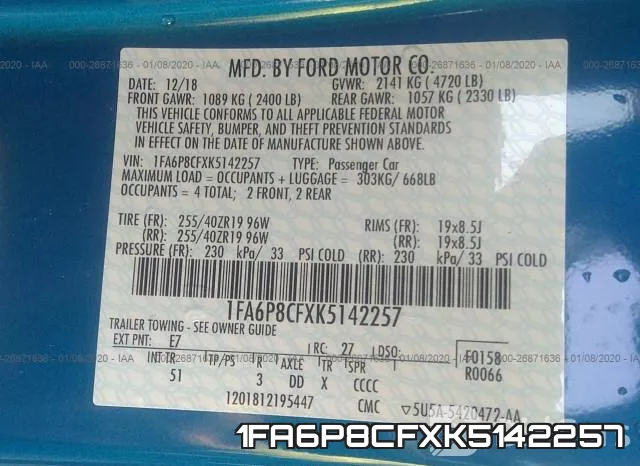 1FA6P8CFXK5142257 фото 9