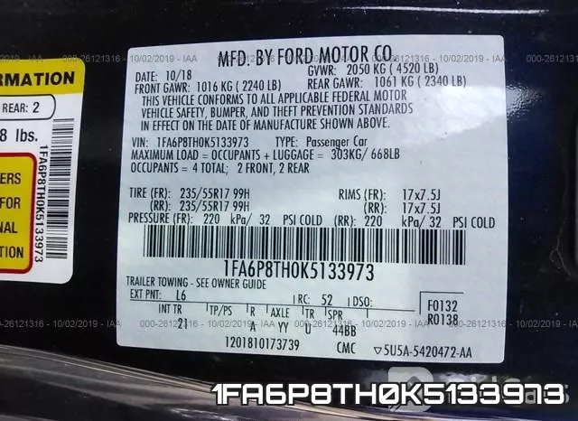 1FA6P8TH0K5133973 фото 8