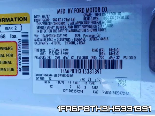 1FA6P8TH3H5331391 фото 2
