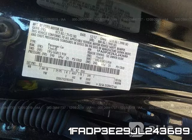 1FADP3E29JL243689 фото 8