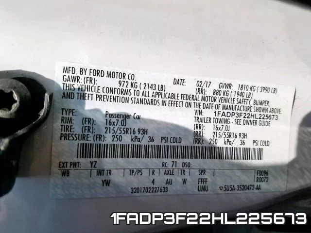 1FADP3F22HL225673 фото 2