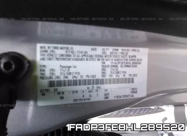 1FADP3FE8HL289520 фото 8
