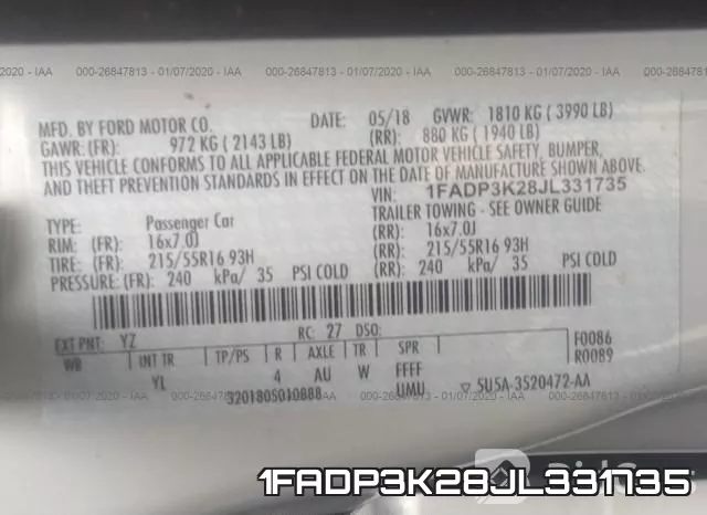 1FADP3K28JL331735 фото 9