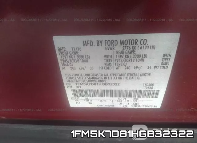 1FM5K7D81HGB32322 фото 9