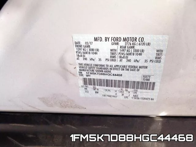 1FM5K7D88HGC44468 фото 2