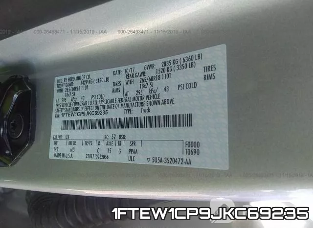 1FTEW1CP9JKC69235 фото 9