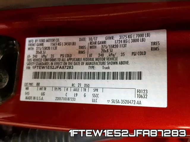 1FTEW1E52JFA87283 фото 2