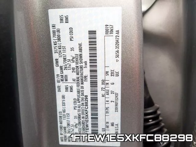 1FTEW1E5XKFC88298 фото 2