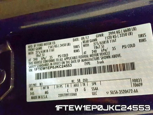 1FTEW1EP0JKC24553 фото 2