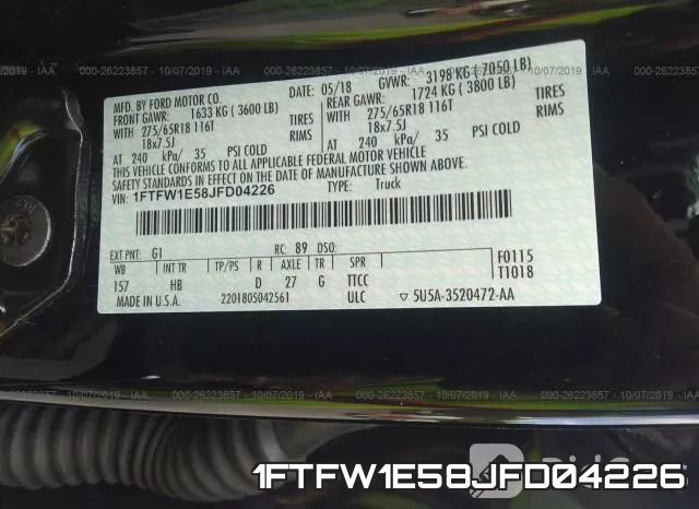 1FTFW1E58JFD04226 фото 10