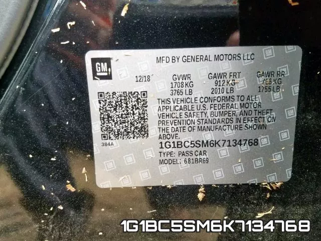 1G1BC5SM6K7134768 фото 2
