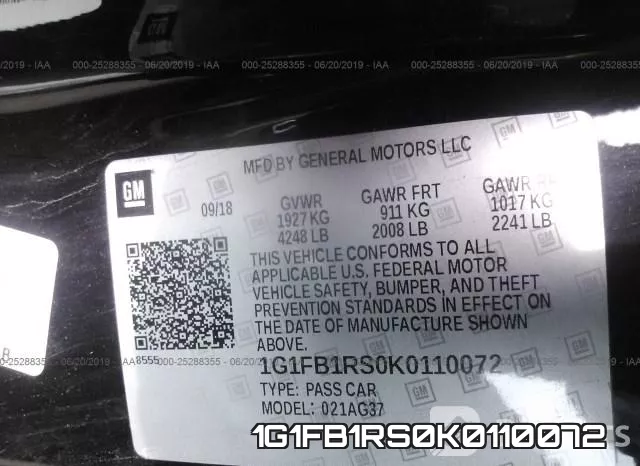1G1FB1RS0K0110072 фото 10