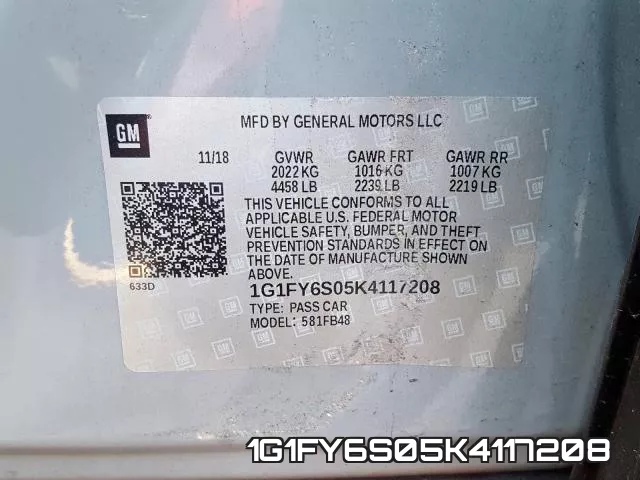 1G1FY6S05K4117208 фото 2