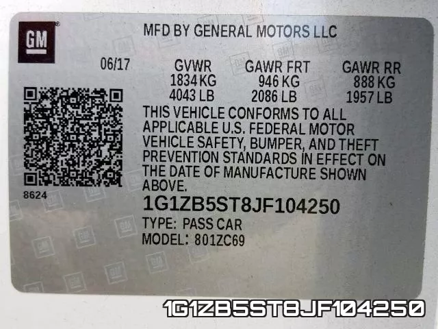 1G1ZB5ST8JF104250 фото 2
