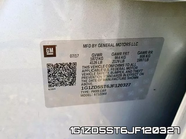 1G1ZD5ST6JF120327 фото 2