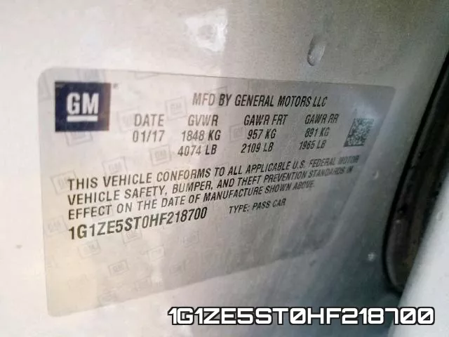 1G1ZE5ST0HF218700 фото 2