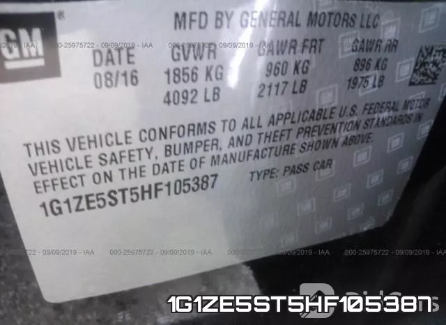 1G1ZE5ST5HF105387 фото 10